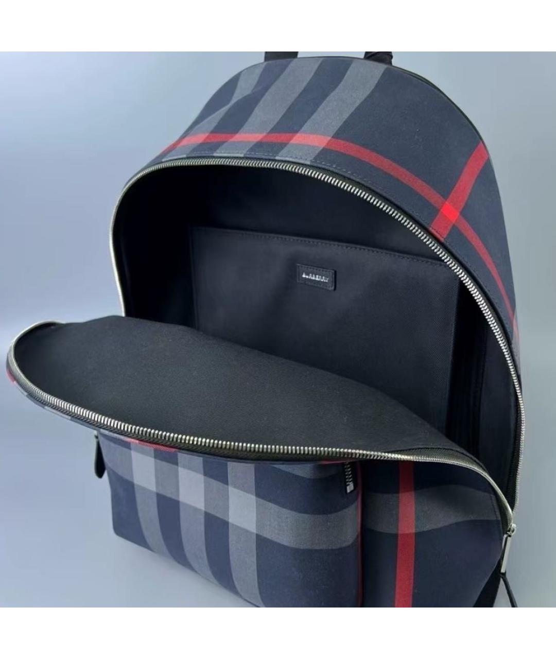 BURBERRY Темно-синий хлопковый рюкзак, фото 4