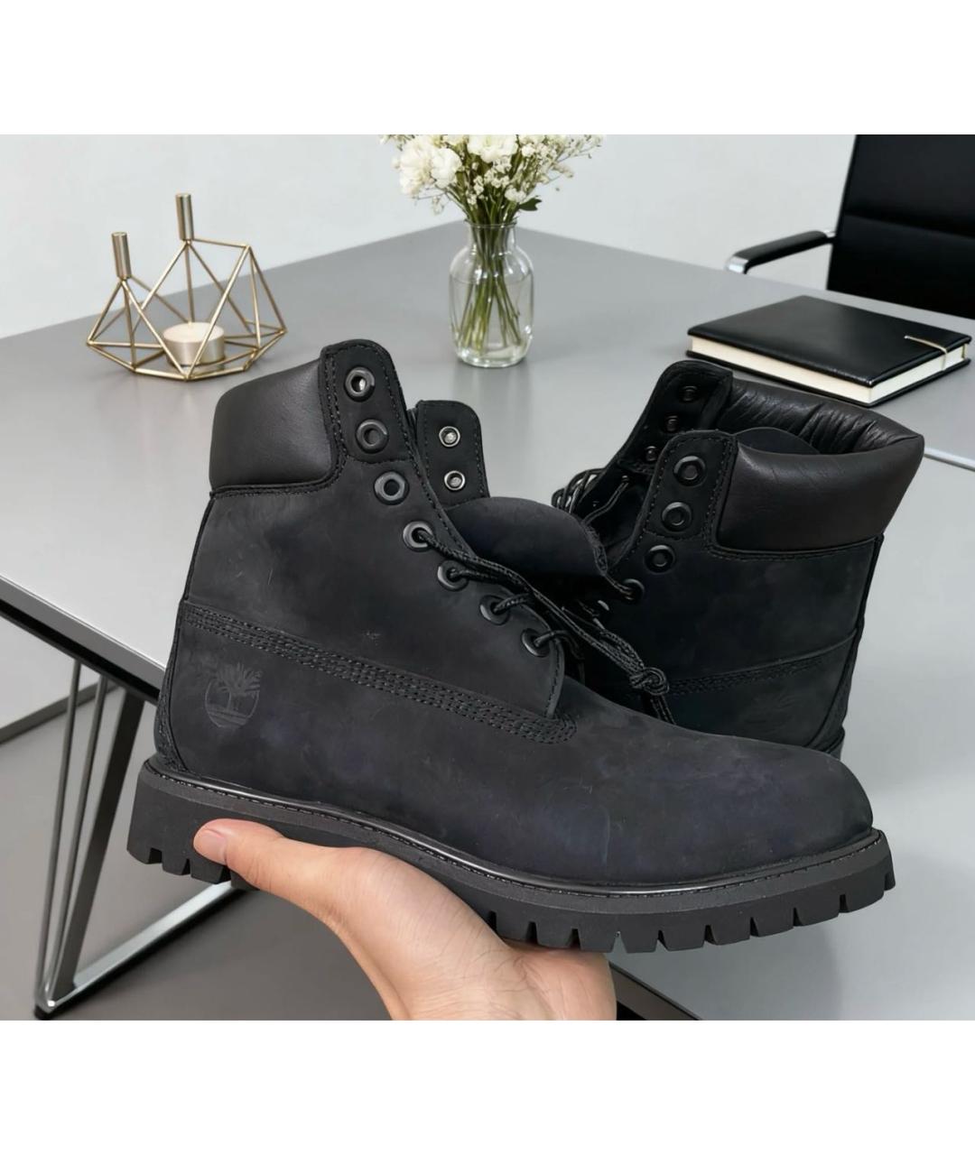 TIMBERLAND Черные нубуковые высокие ботинки, фото 8
