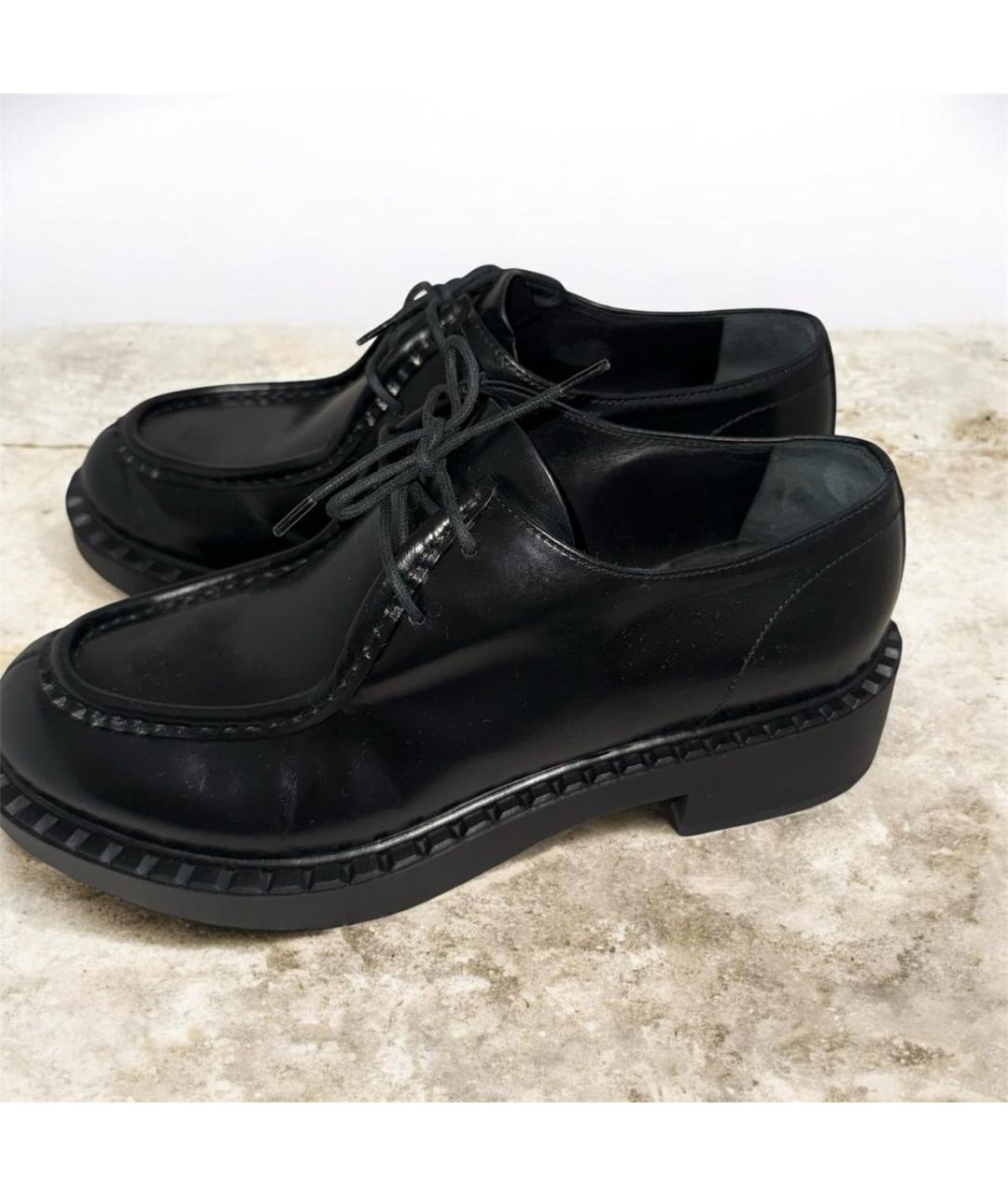 PRADA Черные кожаные брогги и оксфорды, фото 5