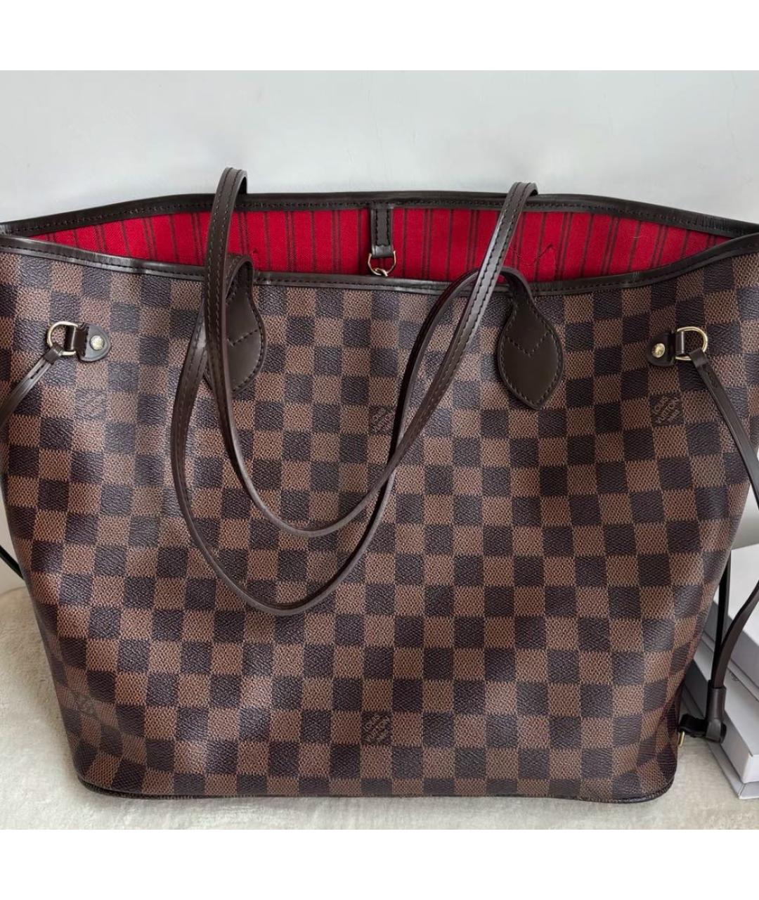 LOUIS VUITTON Коричневая сумка тоут из канвы, фото 4