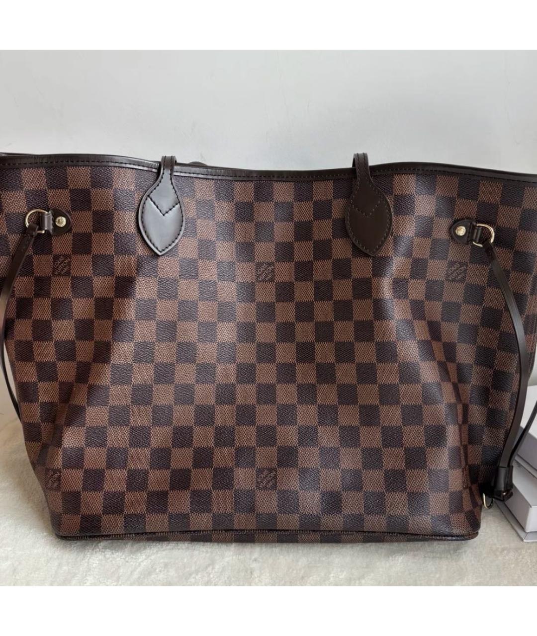 LOUIS VUITTON Коричневая сумка тоут из канвы, фото 3