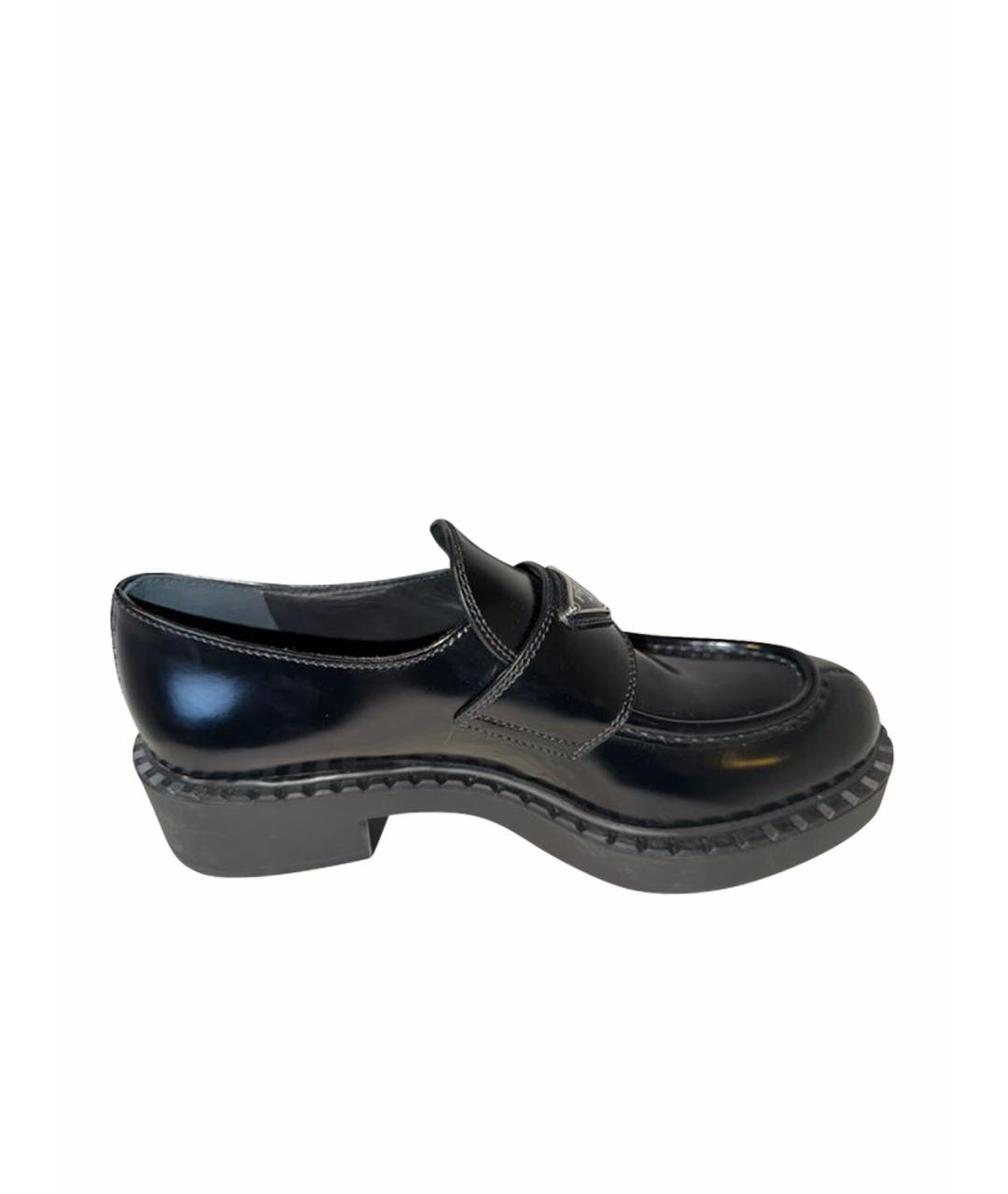 PRADA Черные кожаные лоферы, фото 1