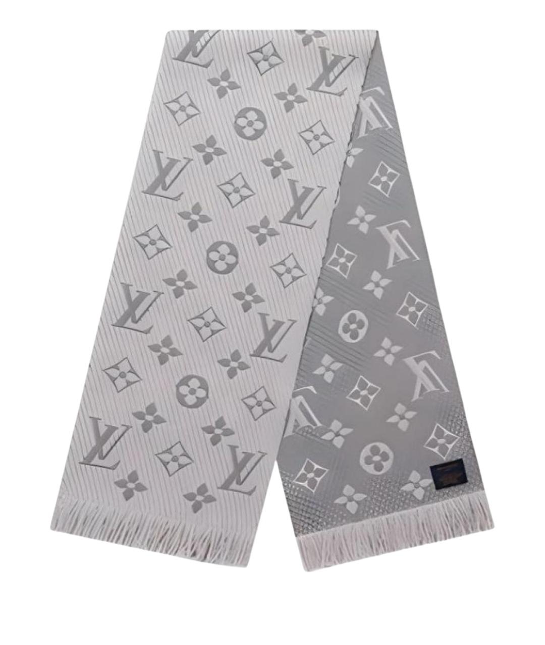 LOUIS VUITTON Серый шерстяной шарф, фото 1