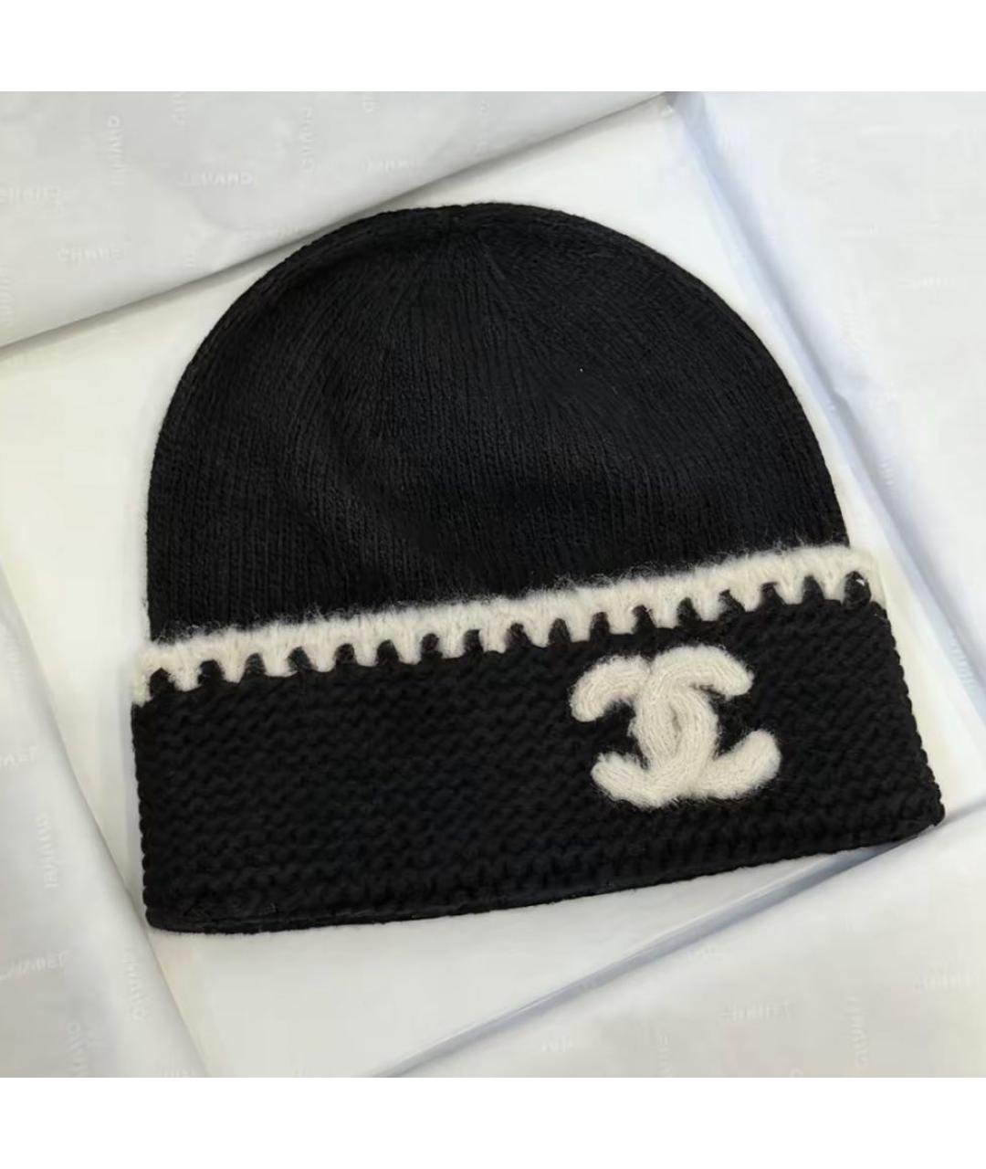 CHANEL Черная кашемировая шапка, фото 3