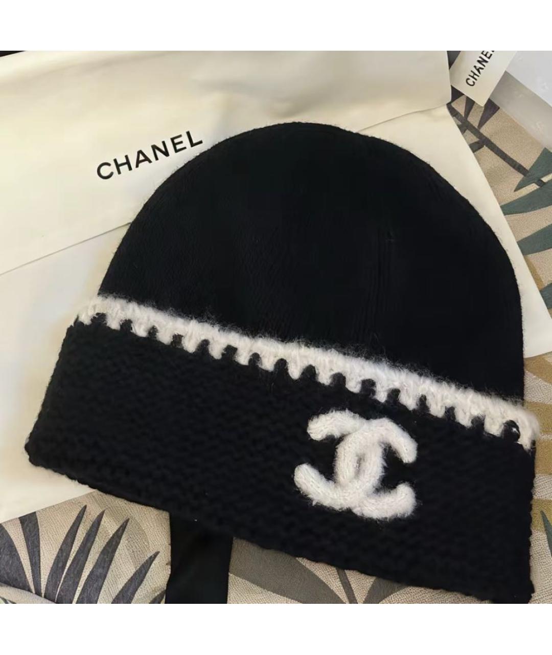 CHANEL Черная кашемировая шапка, фото 4
