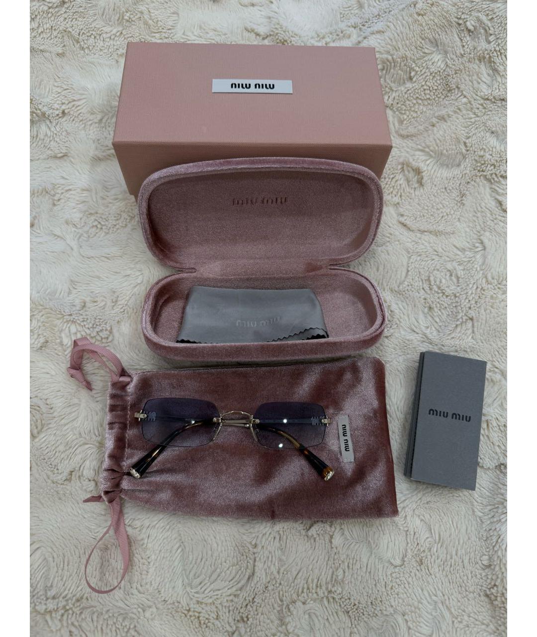 MIU MIU Синие металлические солнцезащитные очки, фото 4
