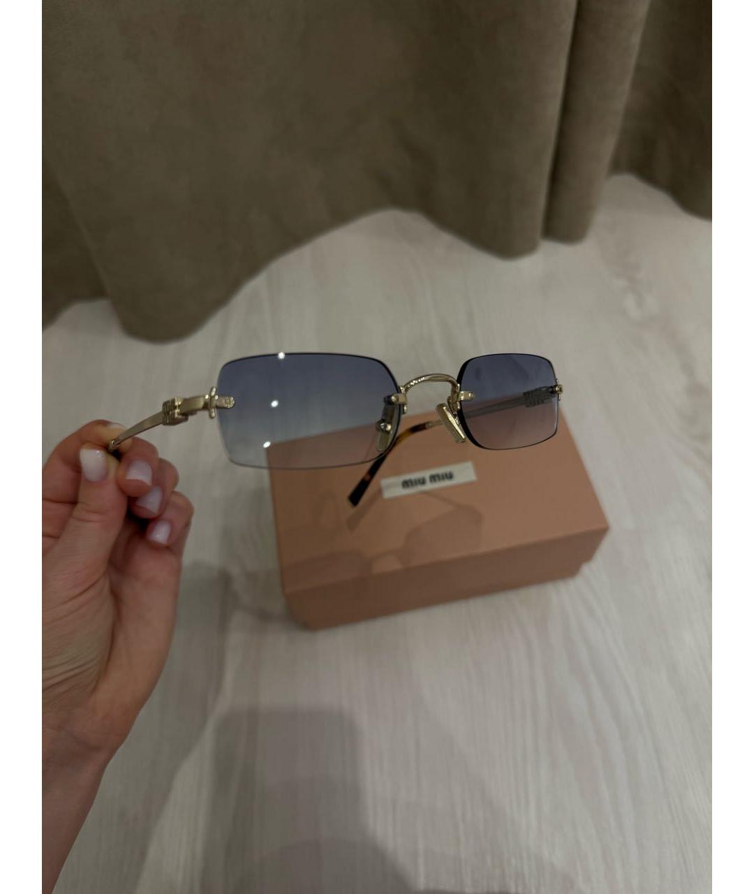 MIU MIU Синие металлические солнцезащитные очки, фото 2