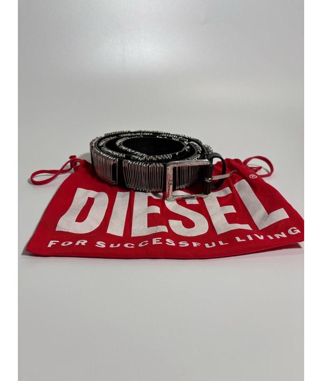 DIESEL Черный кожаный ремень, фото 6