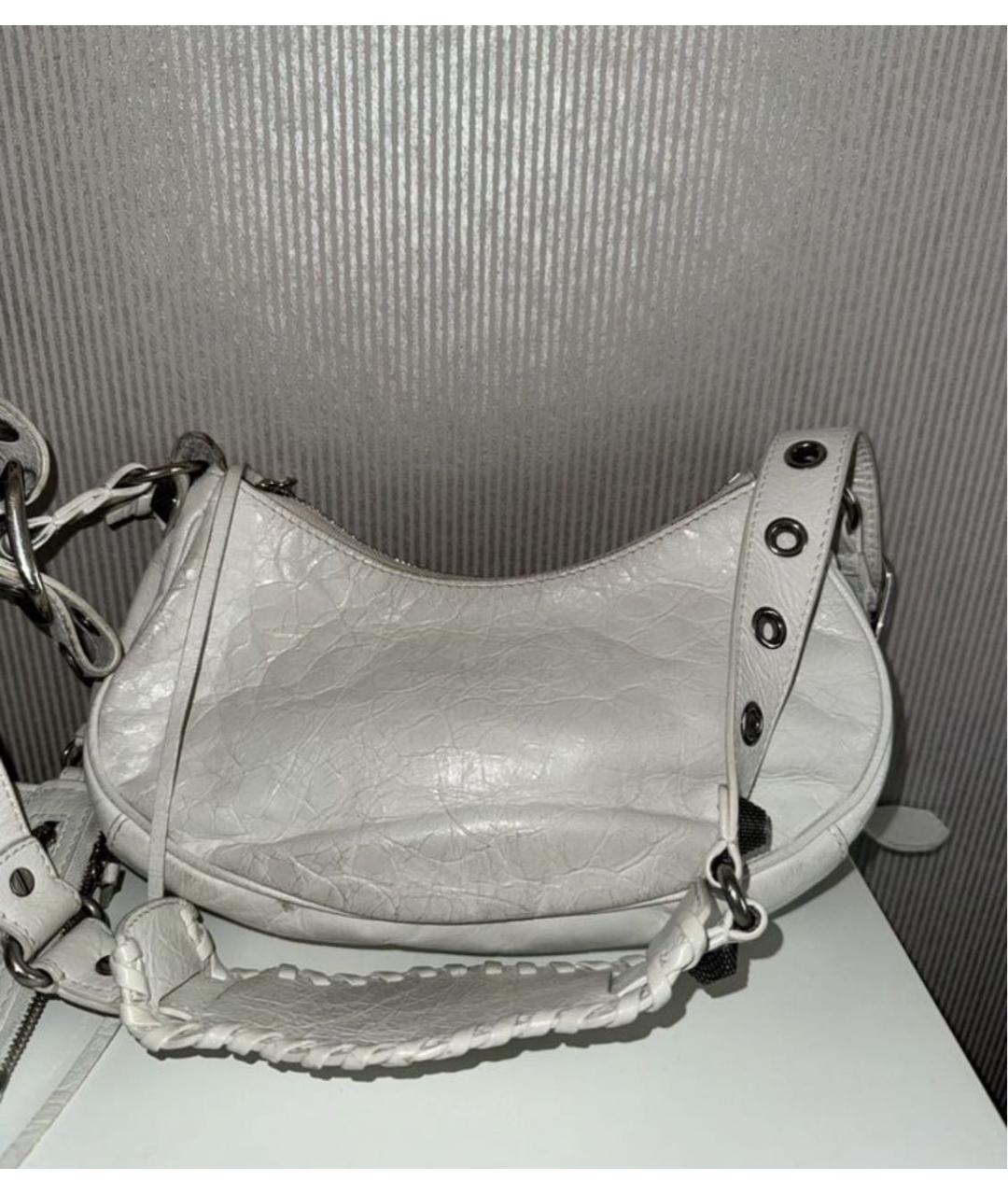BALENCIAGA Белая кожаная сумка через плечо, фото 2
