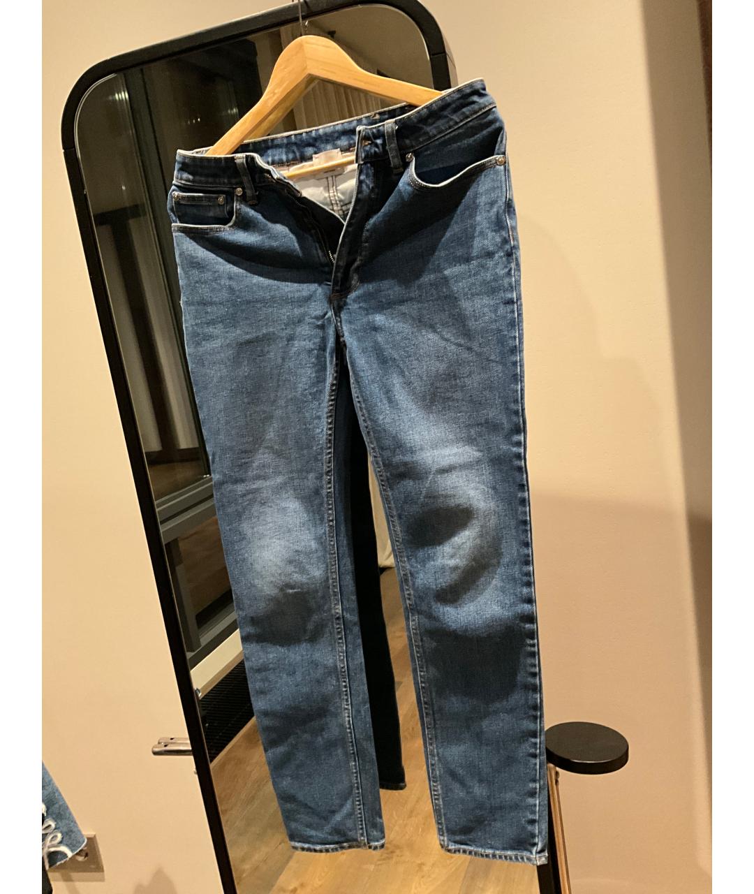 BURBERRY Синие хлопковые джинсы слим, фото 3