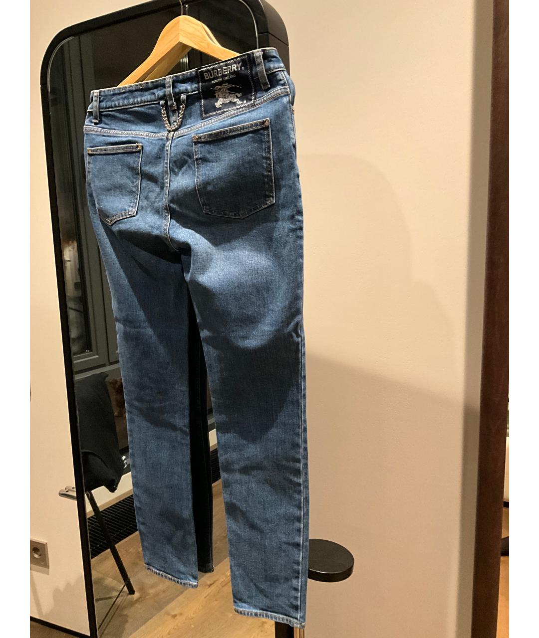 BURBERRY Синие хлопковые джинсы слим, фото 2