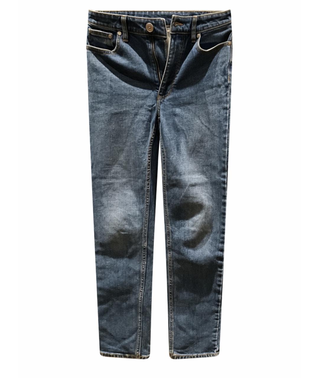 BURBERRY Синие хлопковые джинсы слим, фото 1