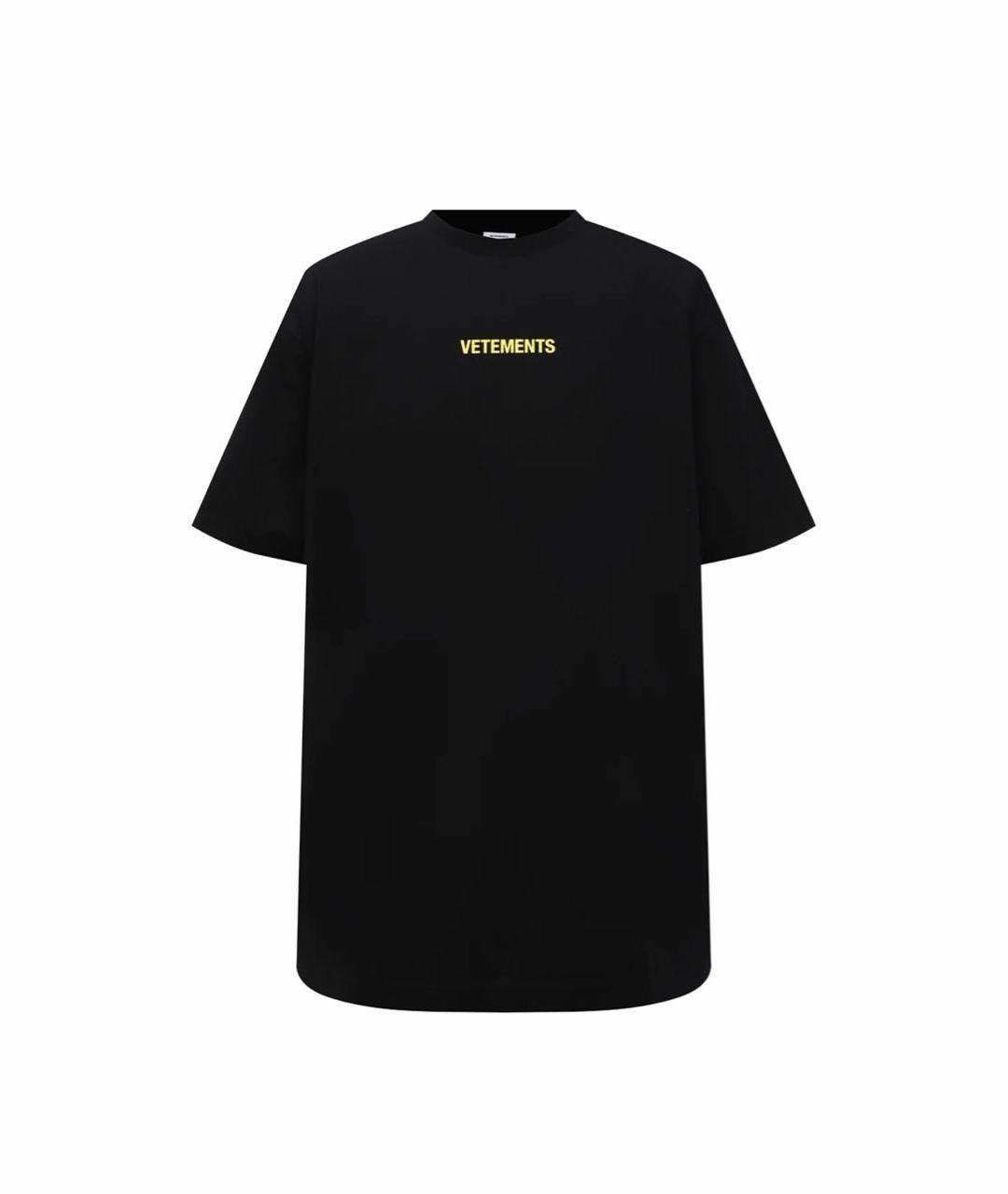 VETEMENTS Черная хлопковая футболка, фото 1