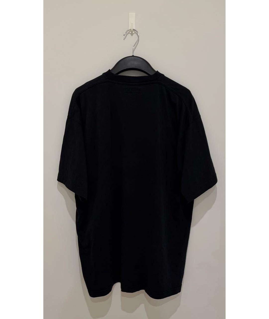 VETEMENTS Черная хлопковая футболка, фото 4