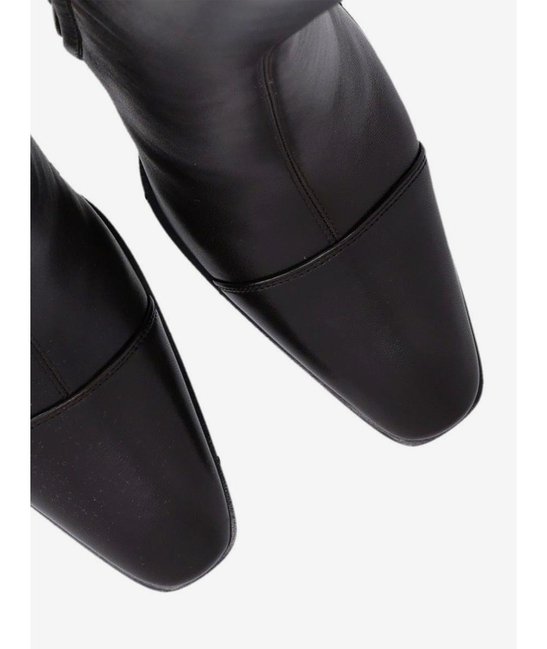 SAINT LAURENT Коричневые кожаные сапоги, фото 5