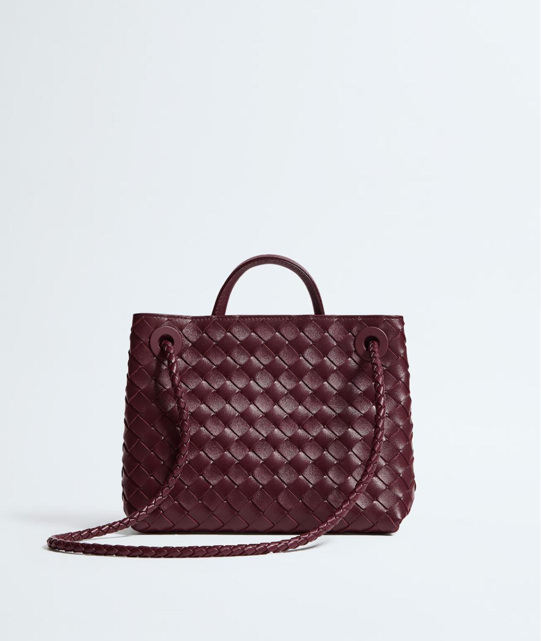 BOTTEGA VENETA Бордовая кожаная сумка через плечо, фото 2