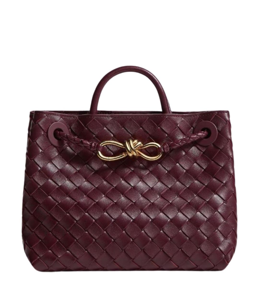 BOTTEGA VENETA Бордовая кожаная сумка через плечо, фото 1
