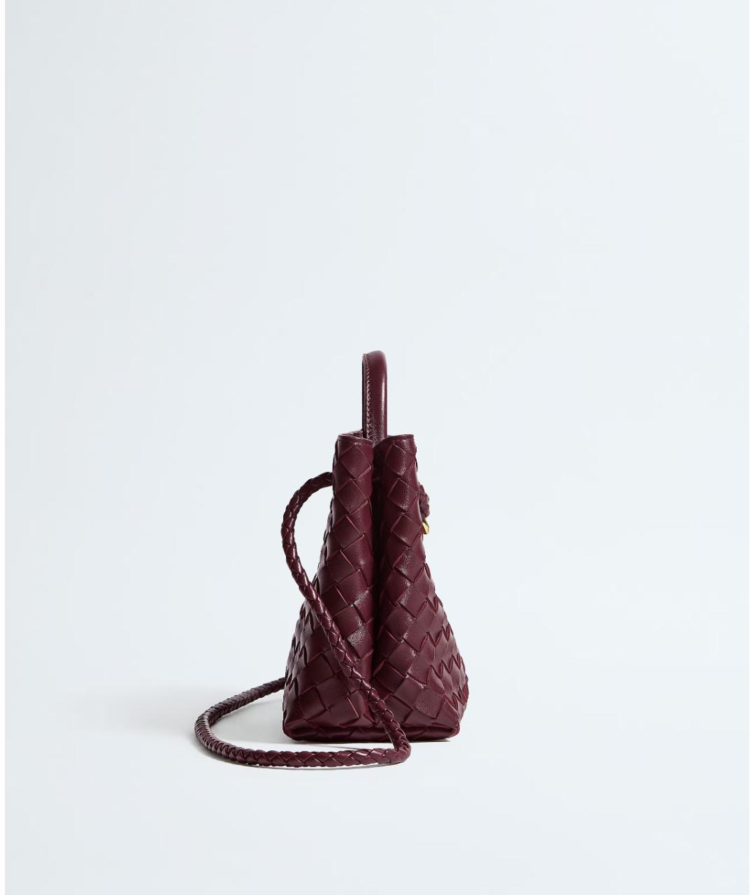 BOTTEGA VENETA Бордовая кожаная сумка через плечо, фото 3
