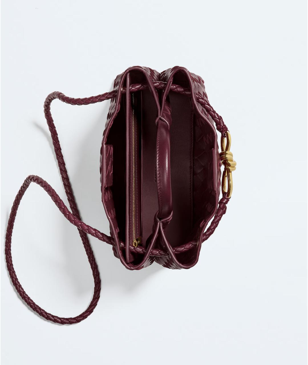 BOTTEGA VENETA Бордовая кожаная сумка через плечо, фото 4