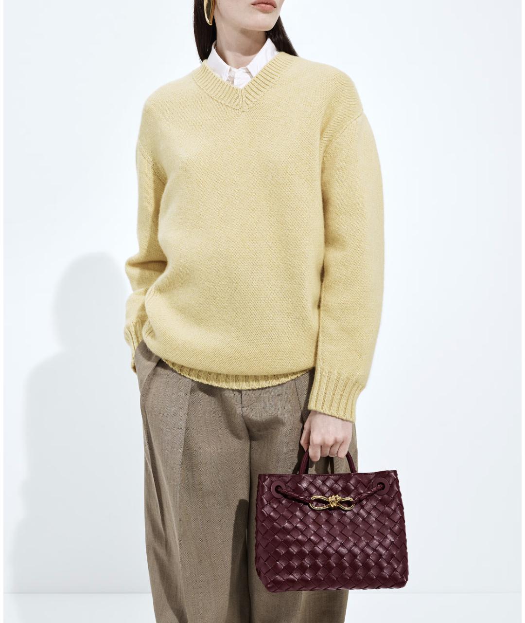 BOTTEGA VENETA Бордовая кожаная сумка через плечо, фото 6