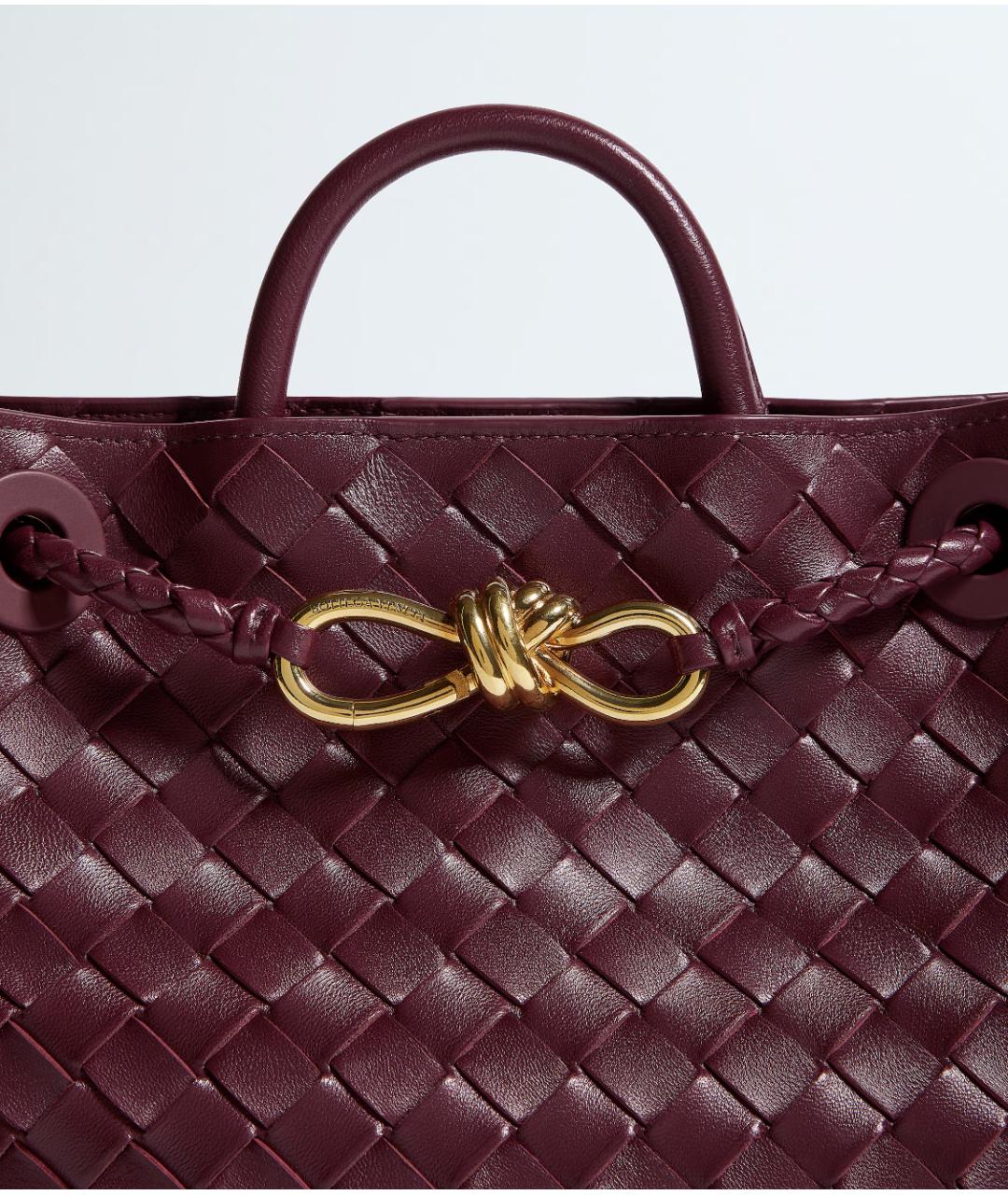 BOTTEGA VENETA Бордовая кожаная сумка через плечо, фото 5