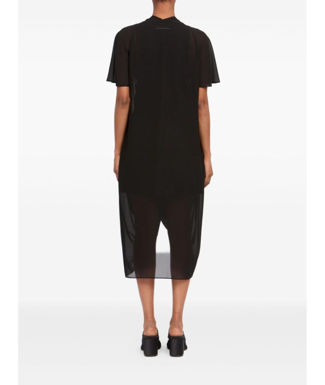 MM6 MAISON MARGIELA Черное хлопковое повседневное платье, фото 4