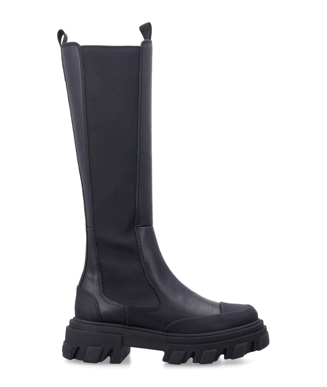 GANNI Черные кожаные ботинки, фото 1