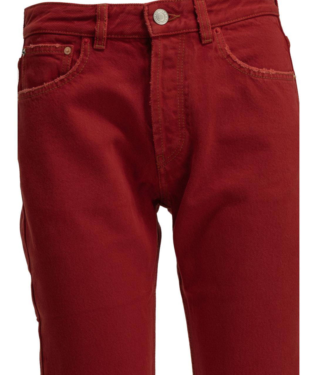 ISABEL MARANT Красные хлопковые прямые джинсы, фото 3