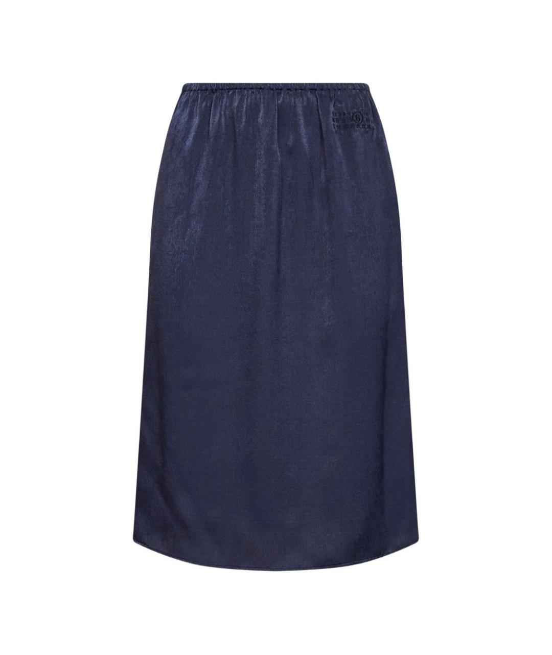 MM6 MAISON MARGIELA Синяя шерстяная юбка миди, фото 1