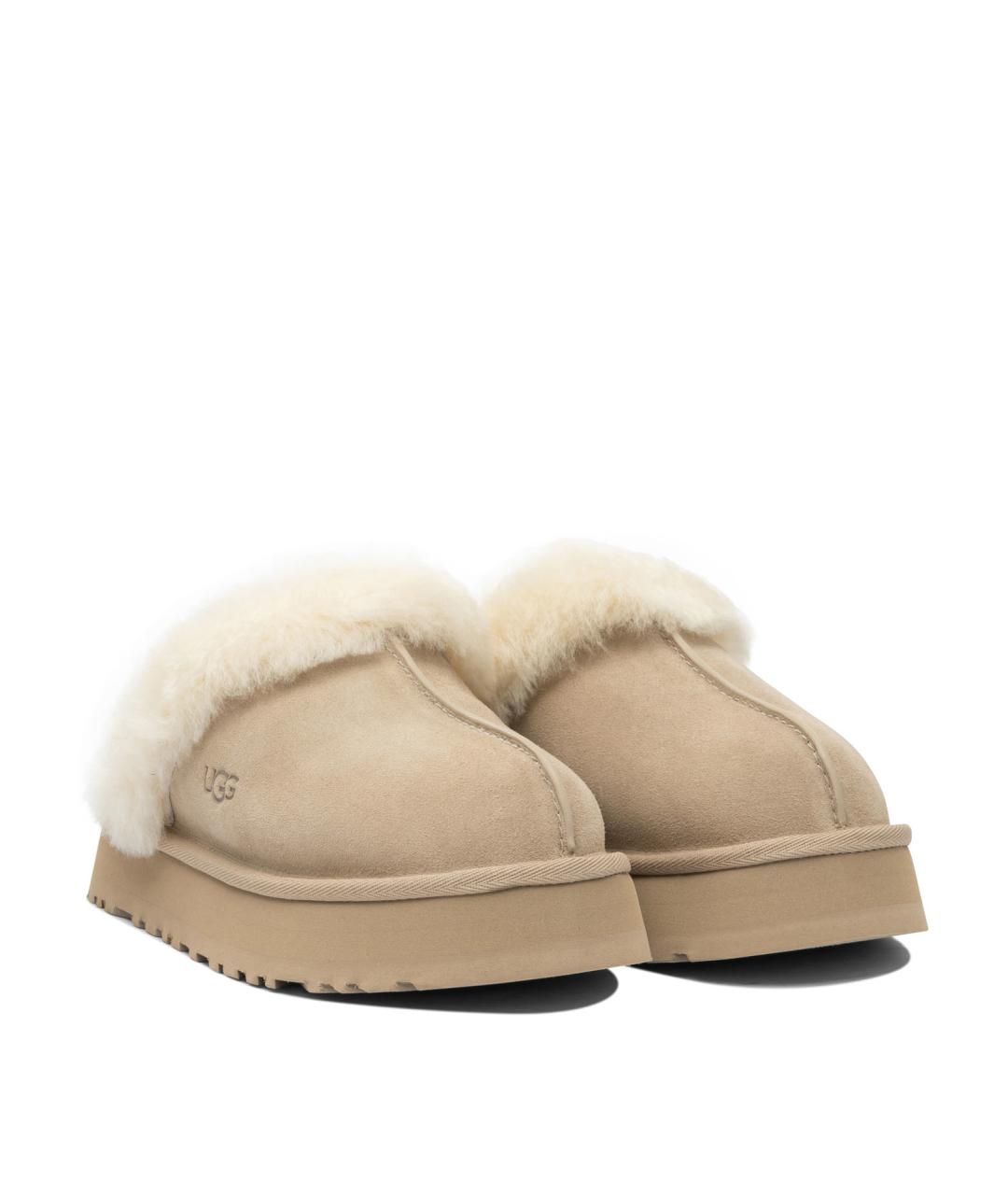 UGG Бежевые замшевые сабо, фото 2