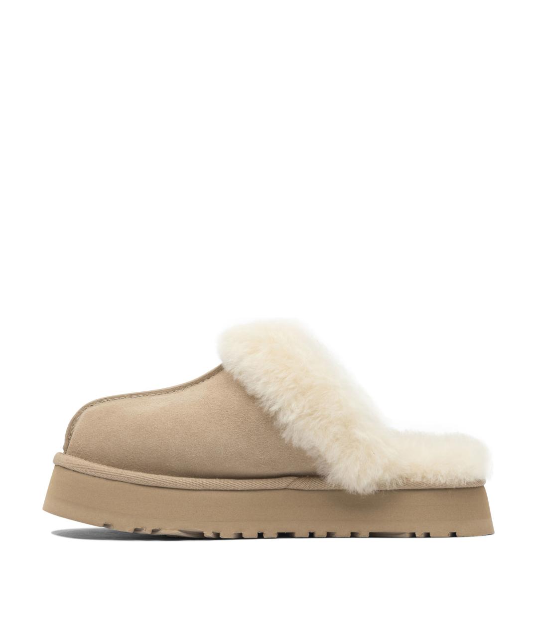 UGG Бежевые замшевые сабо, фото 3