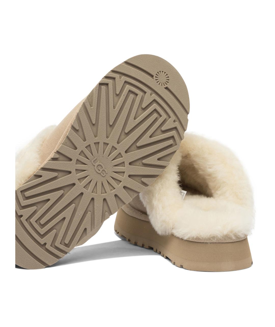UGG Бежевые замшевые сабо, фото 5