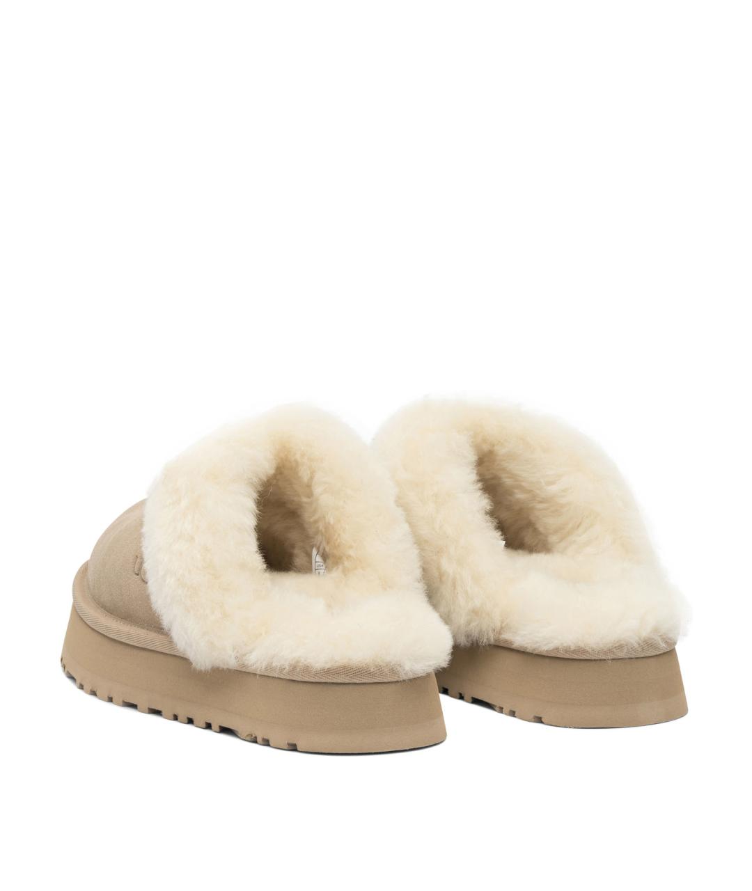 UGG Бежевые замшевые сабо, фото 4