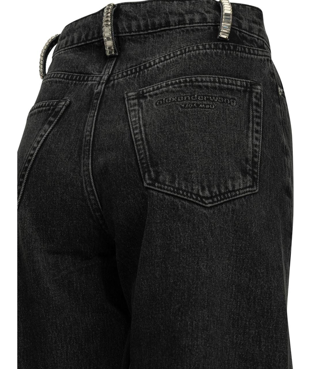 ALEXANDER WANG Черные хлопковые прямые джинсы, фото 4