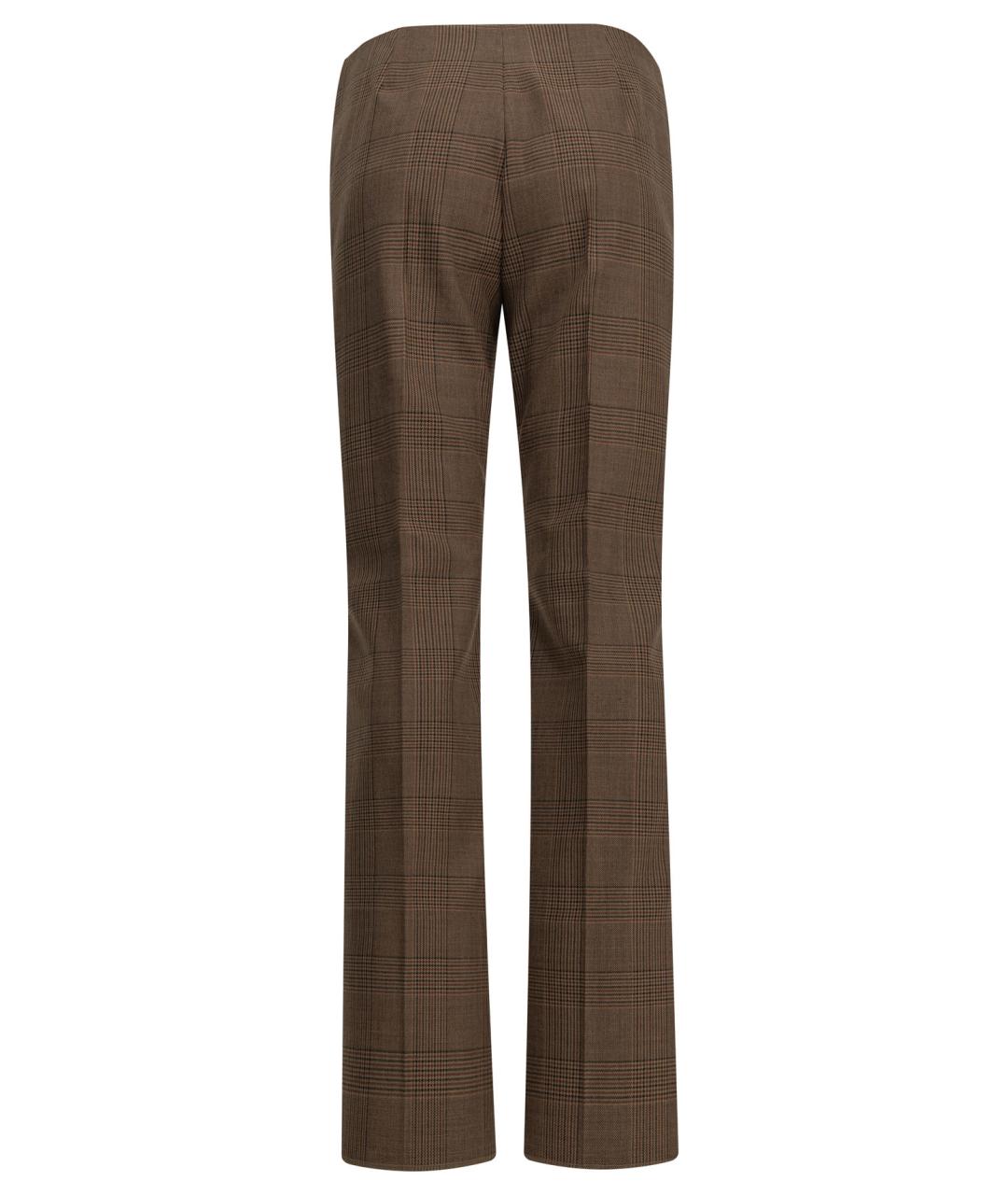 MAX MARA Коричневые шерстяные прямые брюки, фото 2