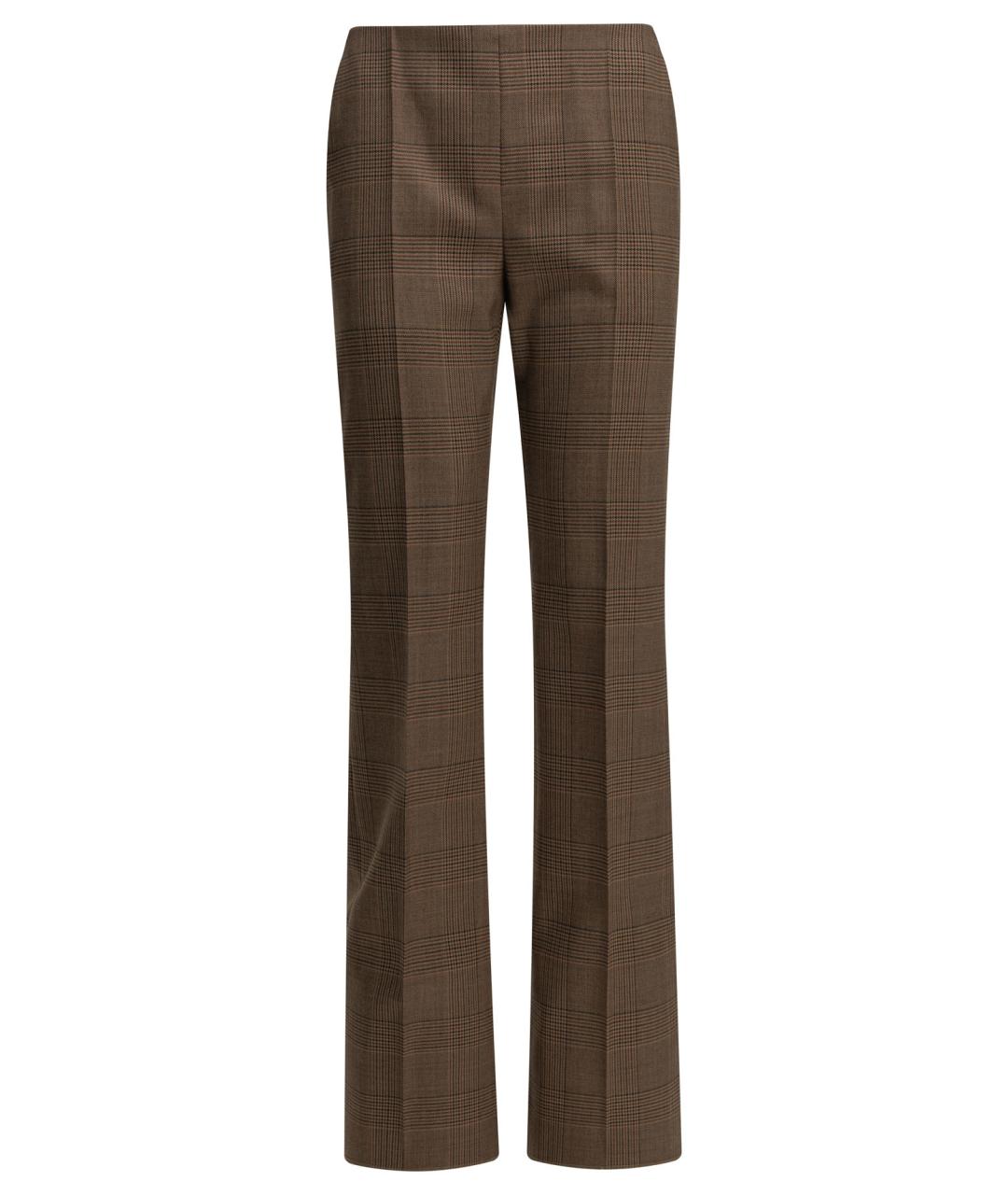 MAX MARA Коричневые шерстяные прямые брюки, фото 1