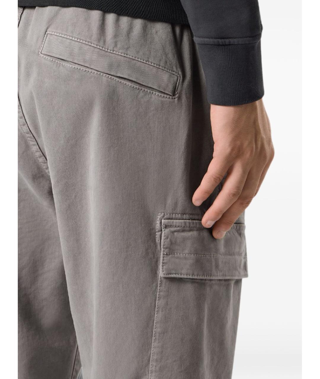 STONE ISLAND Серые хлопковые повседневные брюки, фото 5