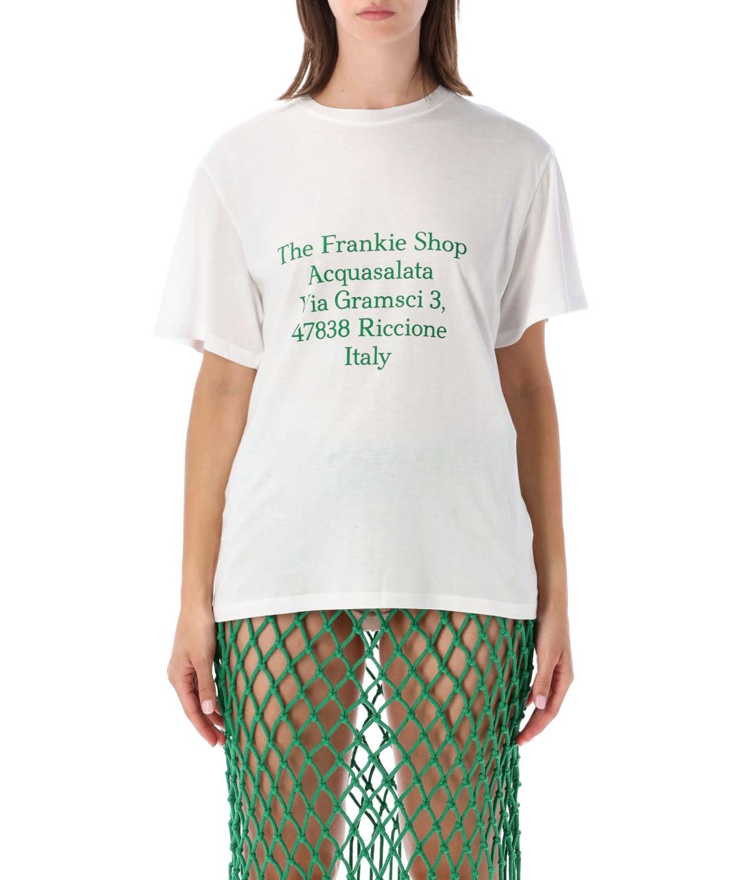 THE FRANKIE SHOP Белая хлопковая футболка, фото 4