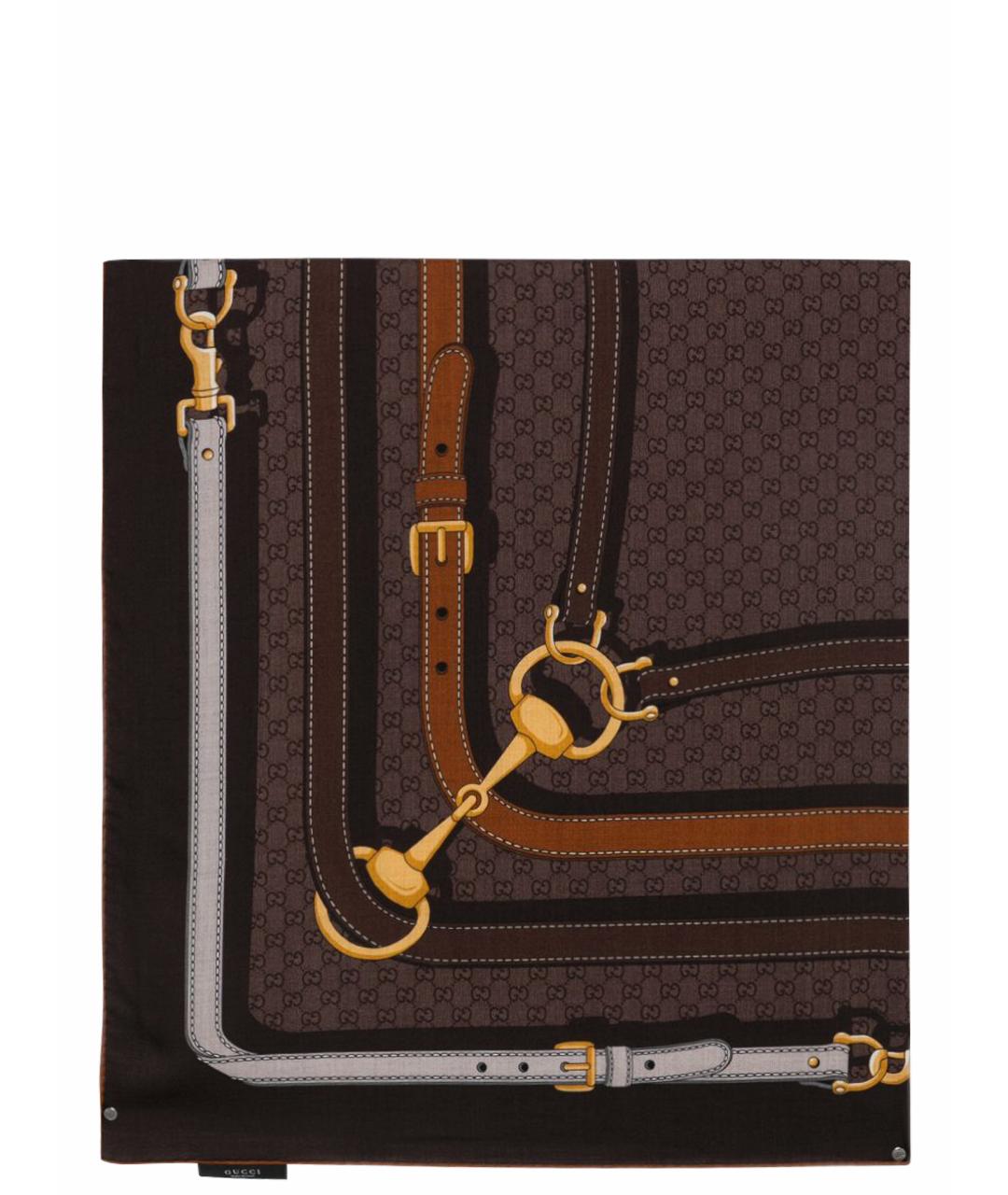GUCCI Коричневый шарф, фото 1