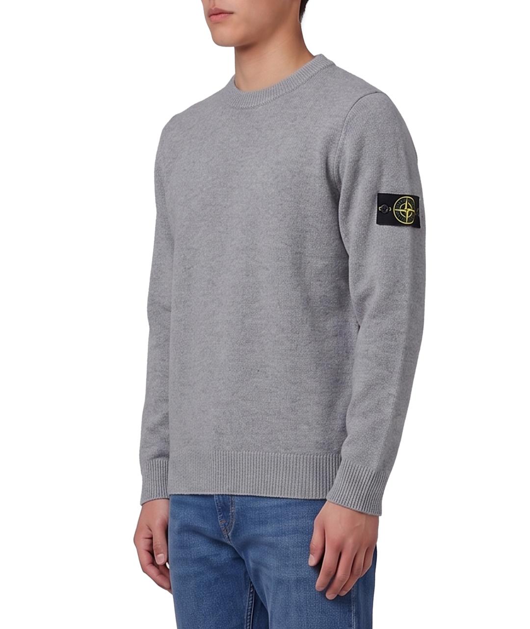 STONE ISLAND Серый хлопковый джемпер / свитер, фото 2