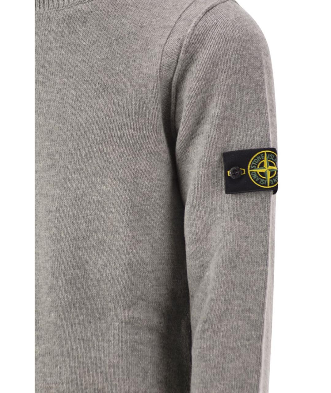 STONE ISLAND Серый хлопковый джемпер / свитер, фото 4
