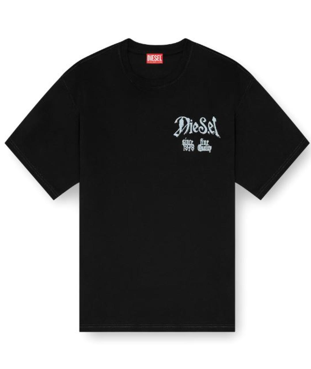 DIESEL Черная хлопковая футболка, фото 1