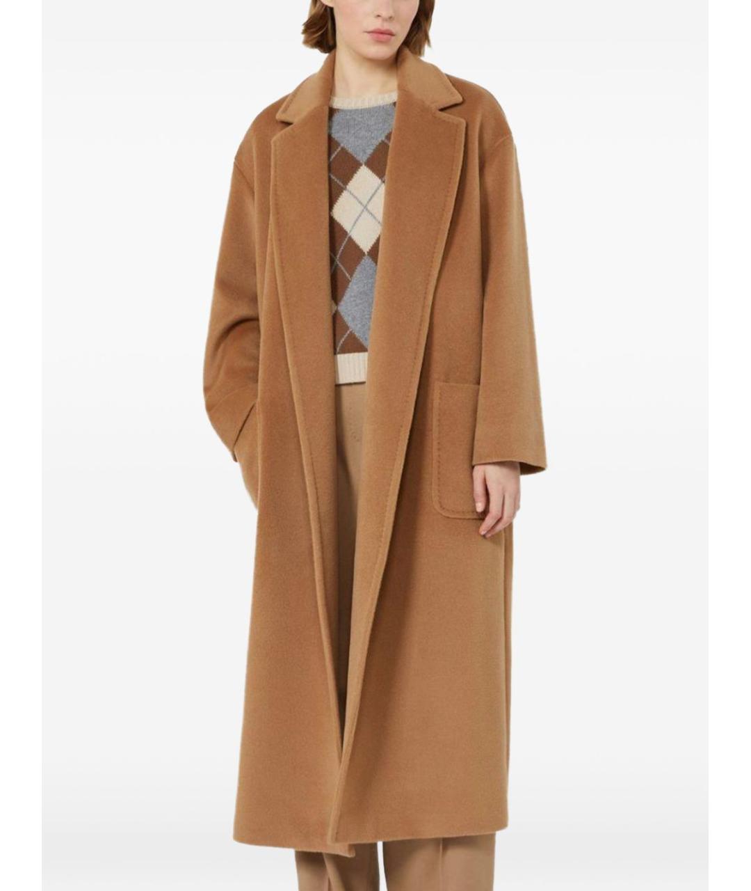 MAX MARA STUDIO Бежевое шерстяное пальто, фото 3