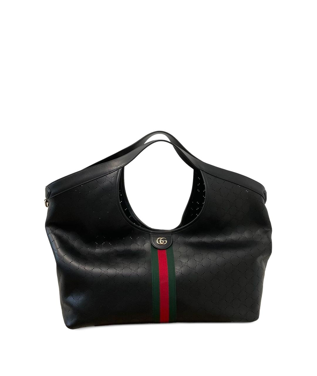 GUCCI Черная кожаная сумка тоут, фото 1