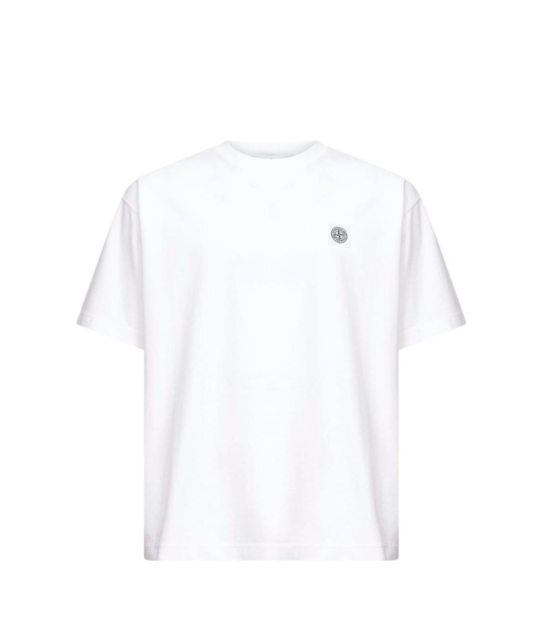STONE ISLAND Белая хлопковая футболка, фото 3