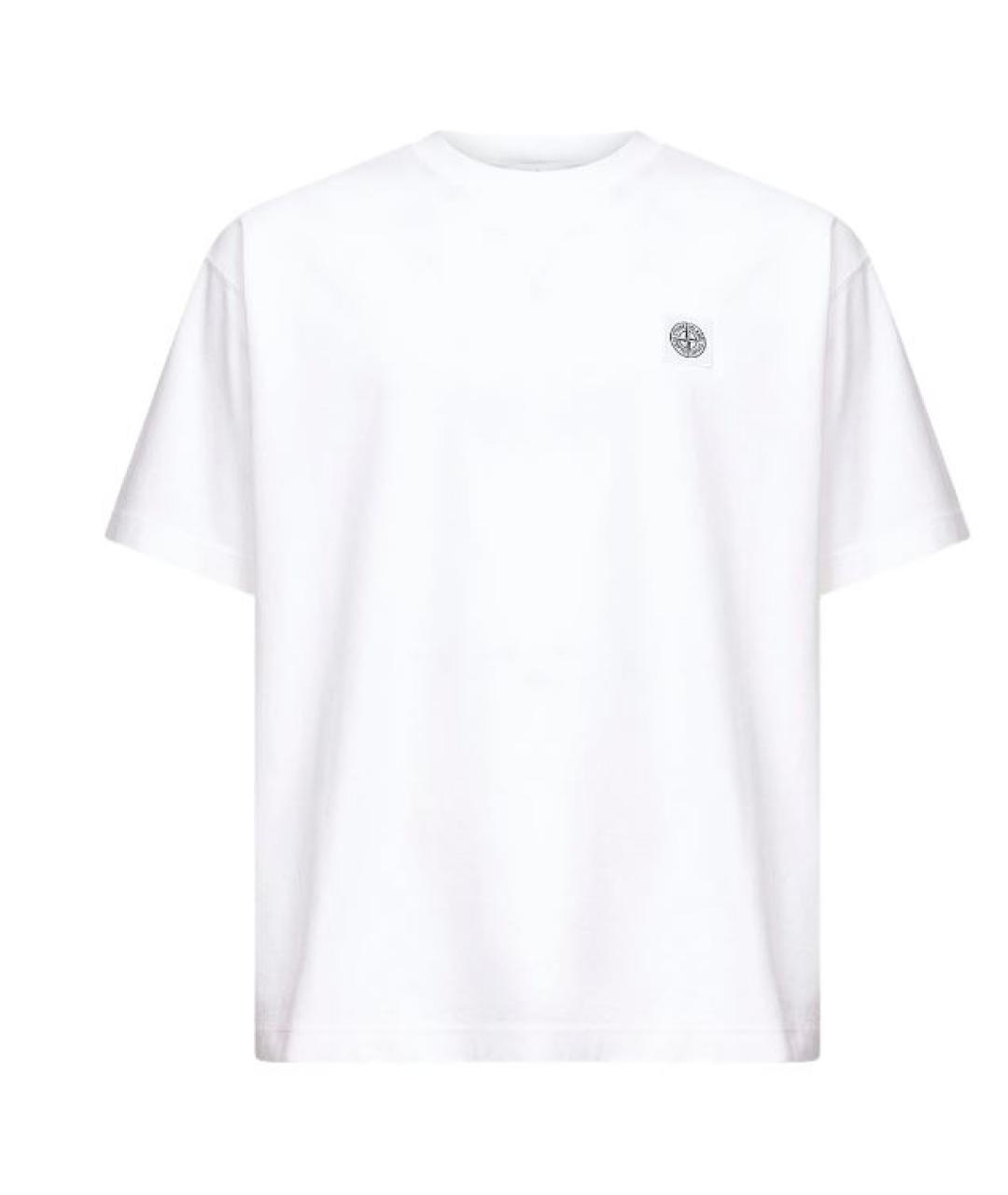 STONE ISLAND Белая хлопковая футболка, фото 1