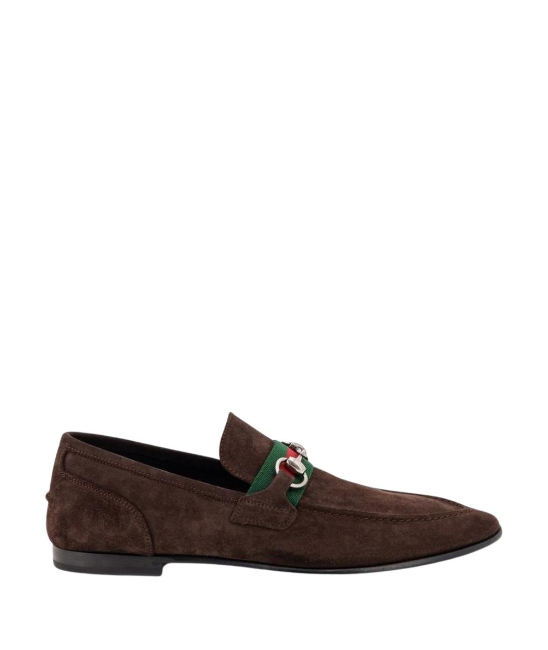 GUCCI Коричневые замшевые лоферы, фото 1