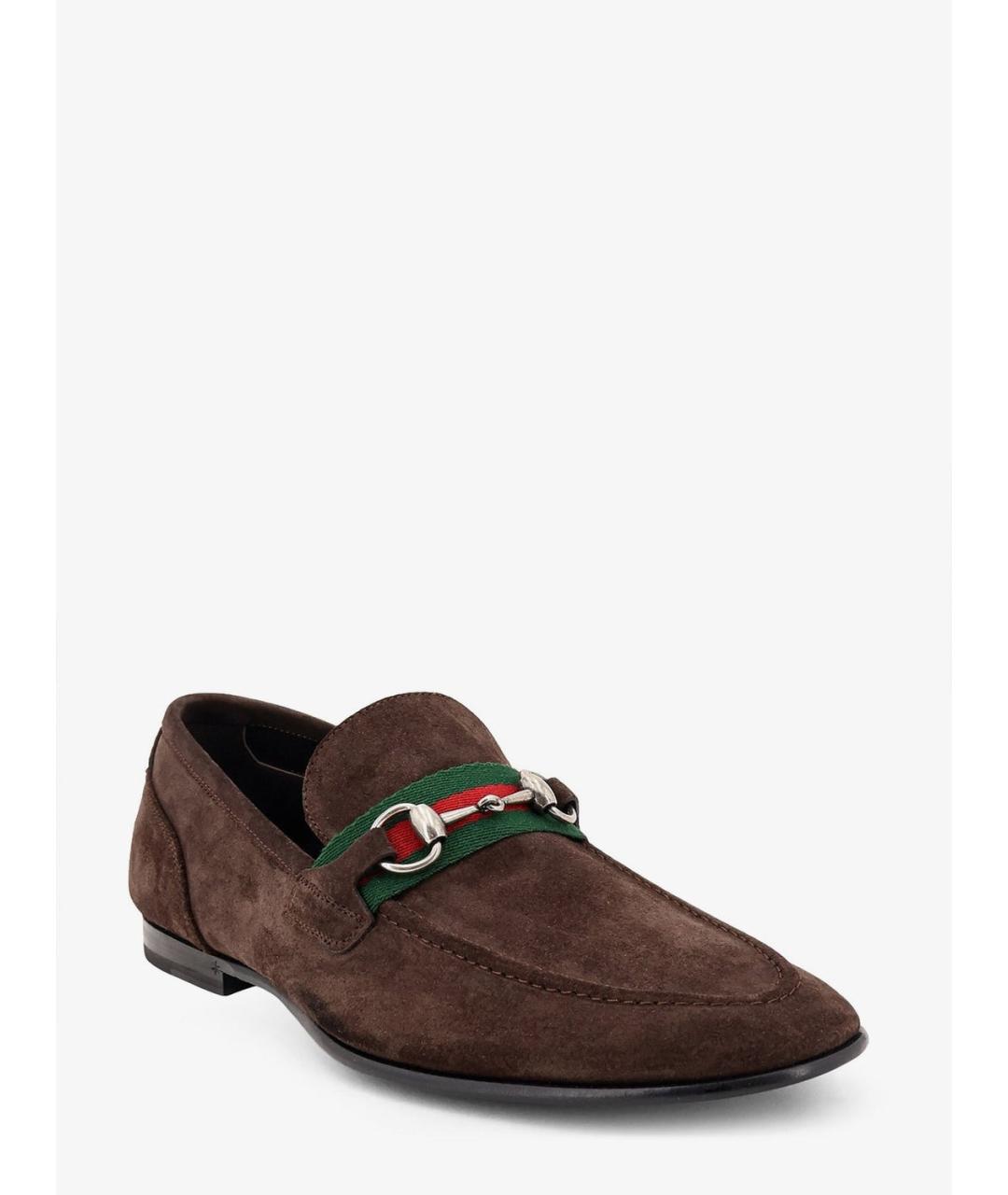 GUCCI Коричневые замшевые лоферы, фото 2