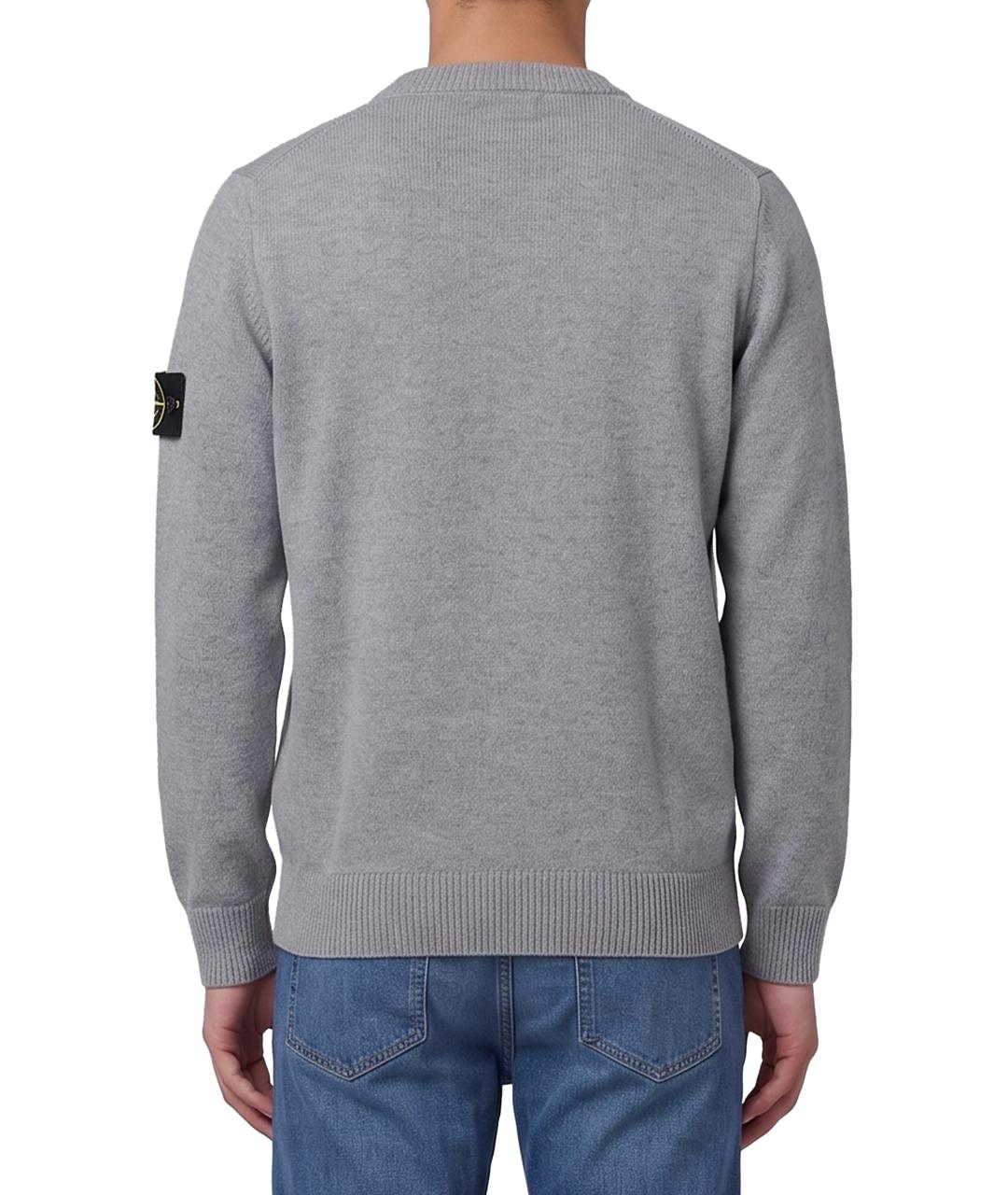 STONE ISLAND Серый хлопковый джемпер / свитер, фото 3