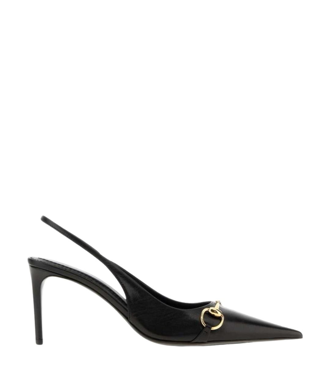 GUCCI Черные кожаные туфли, фото 1